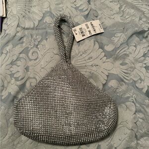 INC International Concepts Silver Rhinestone Clutch